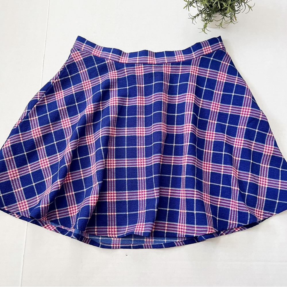 Urban Outfitters Blue Purple Plaid School Girl Mini Skirt
